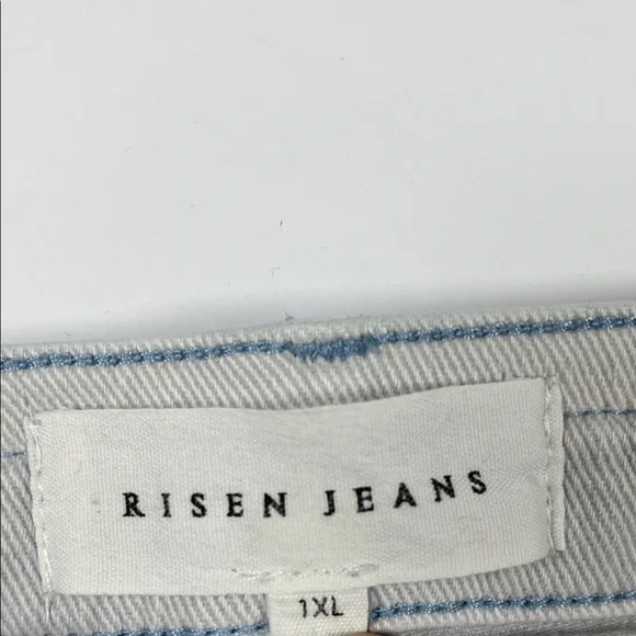 Risen Jeans Distressed Light Blue Denim Cutoff Shorts Sz 1XL - Picture 8 of 11